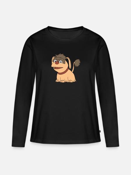 Moppi - Frauen Premium Bio Langarmshirt - Schwarz