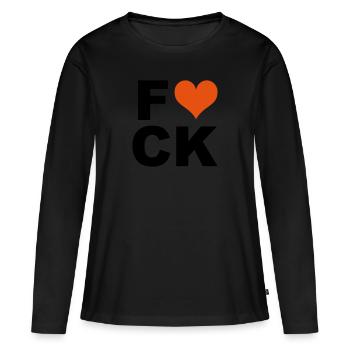 Fuck - T-shirt manches longues Premium bio Femme - noir - Devant - Julia (174cm)