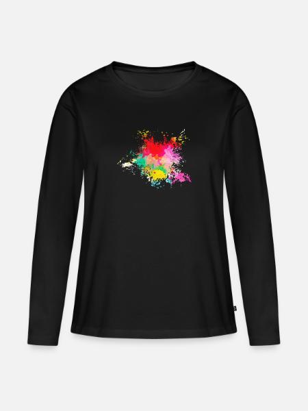 Psychedelisch - Frauen Premium Bio Langarmshirt - Schwarz