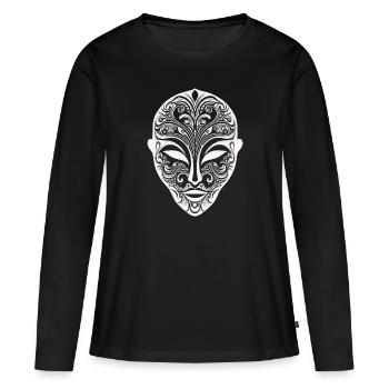 Yoga mask spiritual - T-shirt manches longues Premium bio Femme - noir - Devant - Julia (174cm)