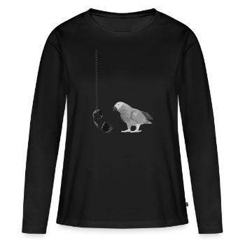 Téléphone - T-shirt manches longues Premium bio Femme - noir - Devant - Julia (174cm)
