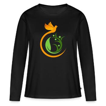 Kirche Katholisch Bibel Glaube Jesus Gott Christen - Frauen Premium Bio Langarmshirt - Schwarz - Vorne - Julia (174cm)