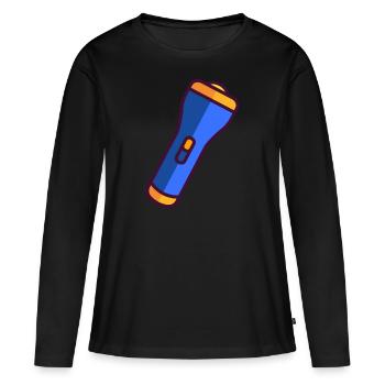 Lampe de poche - T-shirt manches longues Premium bio Femme - noir - Devant - Julia (174cm)