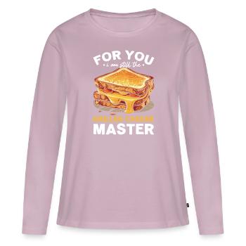 Love Grilled Cheese Please Cheesemaker Cheesy Food - T-shirt manches longues Premium bio Femme - rose poudré - Devant - Julia (174cm)