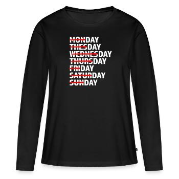 Tous les jours Jour Jour - T-shirt manches longues Premium bio Femme - noir - Devant - Julia (174cm)
