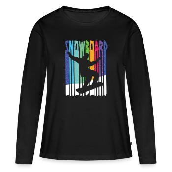 Snowboard Snowboarder - Frauen Premium Bio Langarmshirt - Schwarz - Vorne - Julia (174cm)
