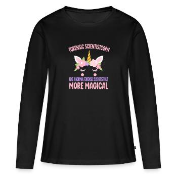 Forensic Scientistcorn comme un scientifique normal - T-shirt manches longues Premium bio Femme - noir - Devant - Julia (174cm)