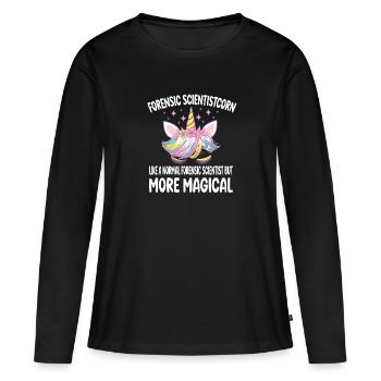 Forensic Scientistcorn comme un scientifique normal - T-shirt manches longues Premium bio Femme - noir - Devant - Julia (174cm)