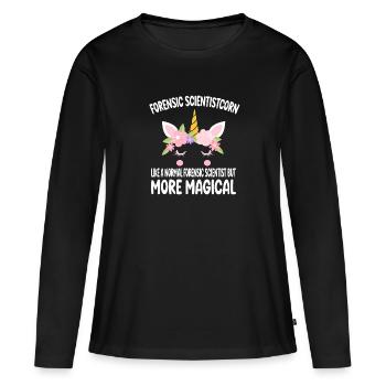 Forensic Scientistcorn comme un scientifique normal - T-shirt manches longues Premium bio Femme - noir - Devant - Julia (174cm)