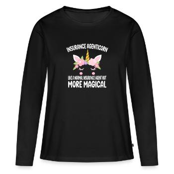 Agent d’assuranceicorne ike un agent normal cadeaux - T-shirt manches longues Premium bio Femme - noir - Devant - Julia (174cm)