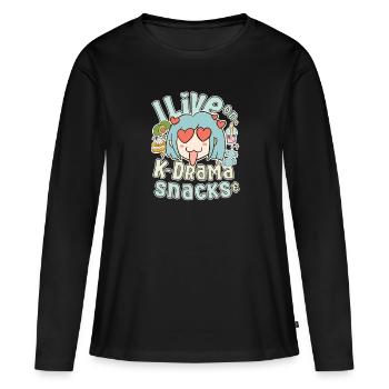 Korean Drama Enthusiast Exclusive Collection Gifts - Frauen Premium Bio Langarmshirt - Schwarz - Vorne - Julia (174cm)