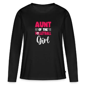 Aunt Of the Birthday Girl Volleyball Family Party - Frauen Premium Bio Langarmshirt - Schwarz - Vorne - Julia (174cm)