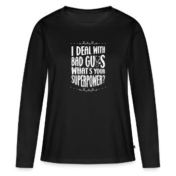 Correctional Nurse Deal With Bad Guys Gifts - Women's Premium Organic Long Sleeve Shirt - black - Front - Julia (174cm)