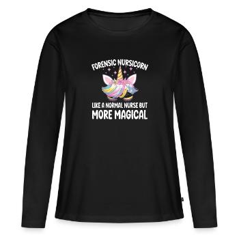 Nursicorn médico-légale comme une infirmière normale cadeaux - T-shirt manches longues Premium bio Femme - noir - Devant - Julia (174cm)