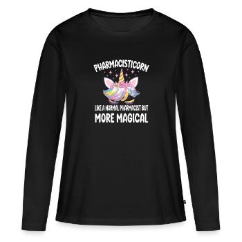 Pharmacisticorn like a normal Pharma gifts - Frauen Premium Bio Langarmshirt - Schwarz - Vorne - Julia (174cm)