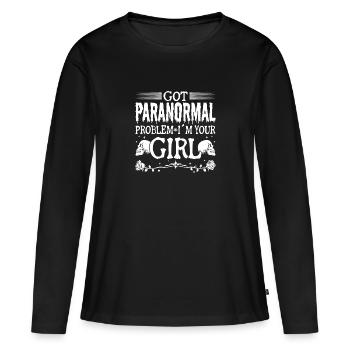 Paranormal I ́m Your Girl Ghost Investigator Gifts - Women's Premium Organic Long Sleeve Shirt - black - Front - Julia (174cm)