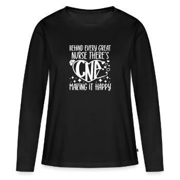 CNA Nursing Quotes Certified Nurse Assistant Gifts - Frauen Premium Bio Langarmshirt - Schwarz - Vorne - Julia (174cm)