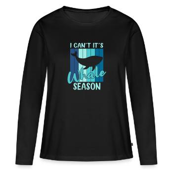 I Can`t It`s Whale Season Whale Lover Whale - Frauen Premium Bio Langarmshirt - Schwarz - Vorne - Julia (174cm)