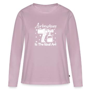 Funny Art Painter Airbrushing Real Art Drawing - Women's Premium Organic Long Sleeve Shirt - dusky pink - Front - Julia (174cm)