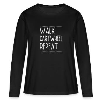 Cartwheeling Acrobat Walk Cartwheel Repeat - Women's Premium Organic Long Sleeve Shirt - black - Front - Julia (174cm)