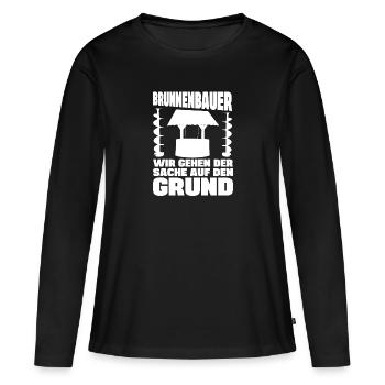 Bien construire : aller au fond des choses - T-shirt manches longues Premium bio Femme - noir - Devant - Julia (174cm)
