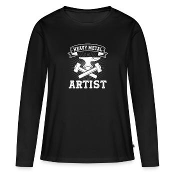 Idée cadeau de forgeage d’artiste de heavy metal - T-shirt manches longues Premium bio Femme - noir - Devant - Julia (174cm)