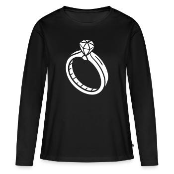 Wedding - Women's Premium Organic Long Sleeve Shirt - black - Front - Julia (174cm)