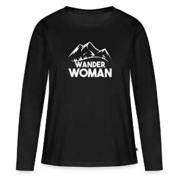 Randonneuse - T-shirt manches longues Premium bio Femme - noir - Devant - Julia (174cm)