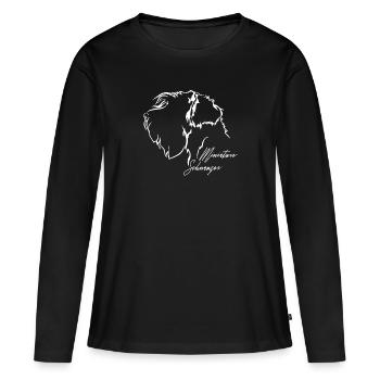 MINIATURE SCHNAUZER Profil Hunde Hund Wilsigns - Frauen Premium Bio Langarmshirt - Schwarz - Vorne - Julia (174cm)
