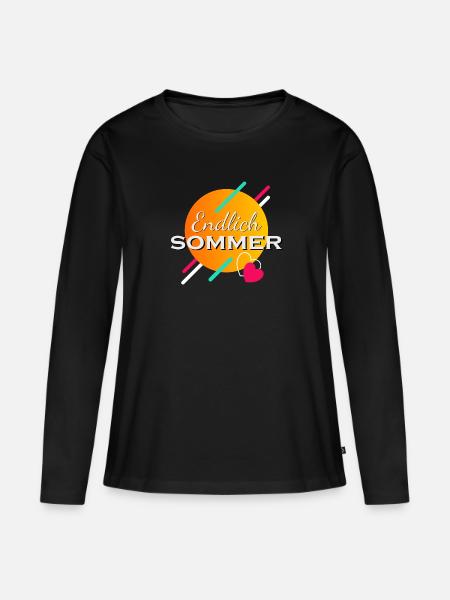 Endlich Sommer - Frauen Premium Bio Langarmshirt - Schwarz