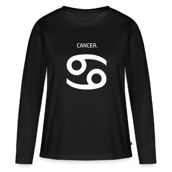 Signe du zodiaque Cancer Horoscope Signes du zodiaque Signes du zodiaque - T-shirt manches longues Premium bio Femme - noir - Devant - Julia (174cm)