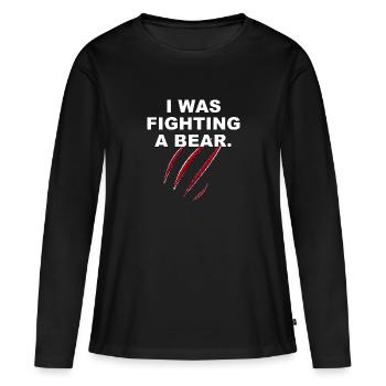 Je combattais un ours - T-shirt manches longues Premium bio Femme - noir - Devant - Julia (174cm)