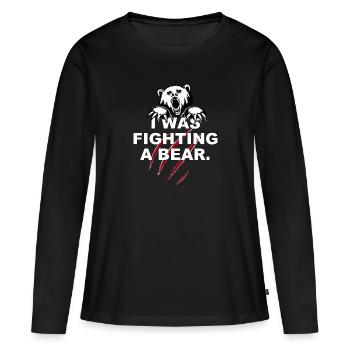 Je combattais un ours - T-shirt manches longues Premium bio Femme - noir - Devant - Julia (174cm)