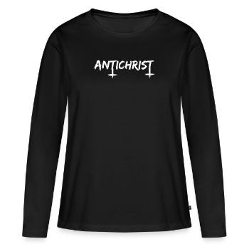 ANTICHRIST Superstar Occult Satan Paganisme Gothique - T-shirt manches longues Premium bio Femme - noir - Devant - Julia (174cm)
