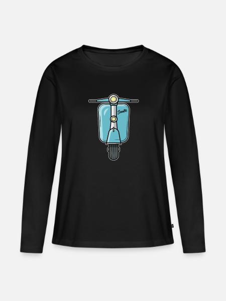 Scooter Motorroller Roller - Frauen Premium Bio Langarmshirt - Schwarz