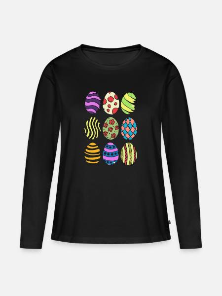 Easter eggs - Women's Premium Organic Long Sleeve Shirt - black