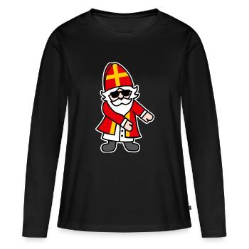 Sinterklaas Saint Nicolais Floss Dance Flossing - Frauen Premium Bio Langarmshirt - Schwarz - Vorne - Julia (174cm)