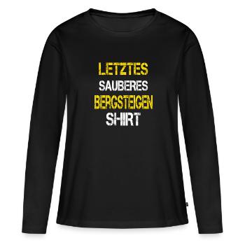 Bergsteigen - Frauen Premium Bio Langarmshirt - Schwarz - Vorne - Julia (174cm)