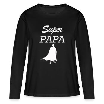 papa fêtes des pères cadeau fête des pères - T-shirt manches longues Premium bio Femme - noir - Devant - Julia (174cm)