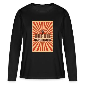 On the Barricades – Revolutionary Resistance - Women's Premium Organic Long Sleeve Shirt - black - Front - Julia (174cm)