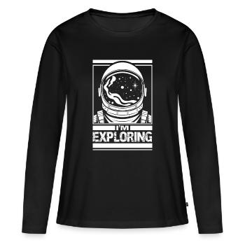 J’explore - T-shirt manches longues Premium bio Femme - noir - Devant - Julia (174cm)