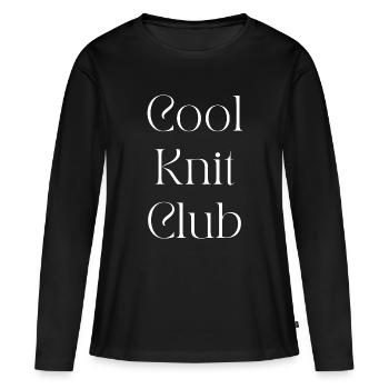 Club de tricot sympa. Club de tricot sympa. - T-shirt manches longues Premium bio Femme - noir - Devant - Julia (174cm)