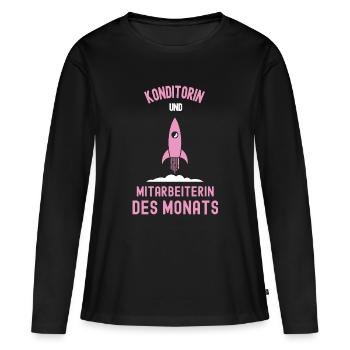Beste Konditorin Mitarbeiterin des Monats Konditor - Frauen Premium Bio Langarmshirt - Schwarz - Vorne - Julia (174cm)