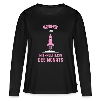 Beste Maurerin Mitarbeiterin des Monats Maurerei - Frauen Premium Bio Langarmshirt - Schwarz - Vorne - Julia (174cm)