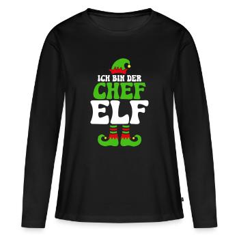 Je suis le patron onze - T-shirt manches longues Premium bio Femme - noir - Devant - Julia (174cm)
