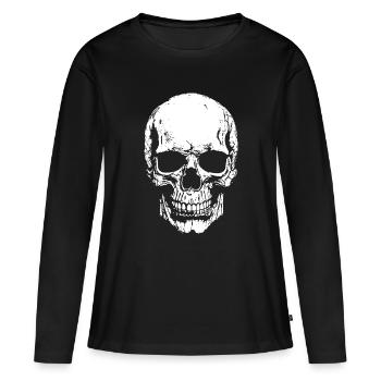 Impression de contraste crânienne - T-shirt manches longues Premium bio Femme - noir - Devant - Julia (174cm)