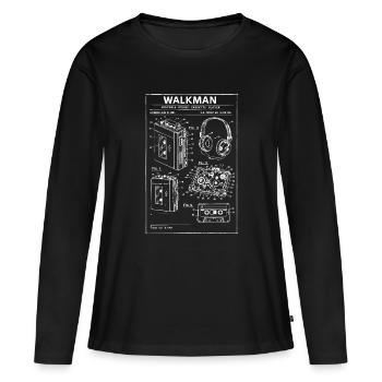 Schéma du plan Walkman - T-shirt manches longues Premium bio Femme - noir - Devant - Julia (174cm)