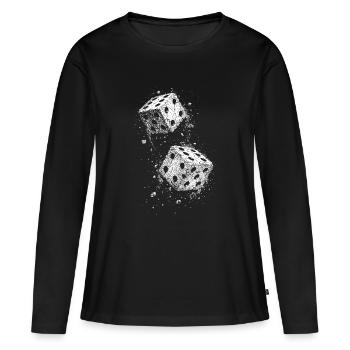 Cube - Women's Premium Organic Long Sleeve Shirt - black - Front - Julia (174cm)