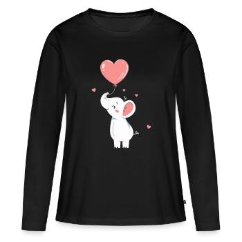 Geschenk Mutter Muttertag Geschenk Mama Geschenke - Frauen Premium Bio Langarmshirt - Schwarz - Vorne - Julia (174cm)