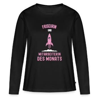 Meilleur coiffeur, Employé du mois, Coiffeur - T-shirt manches longues Premium bio Femme - noir - Devant - Julia (174cm)